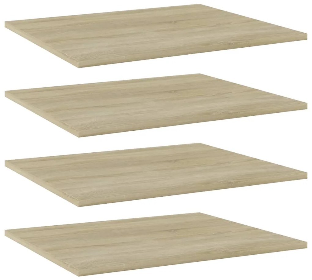 vidaXL Prateleiras estante 4pcs 60x50x1,5cm contraplacado cor carvalho