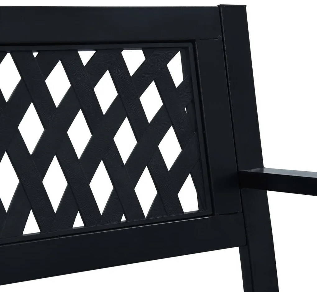 Banco jardim 125 cm aço preto