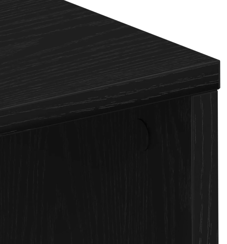 Escrivaninha vidaXL em madeira de carvalho preta 102,5x35x75 cm em mad