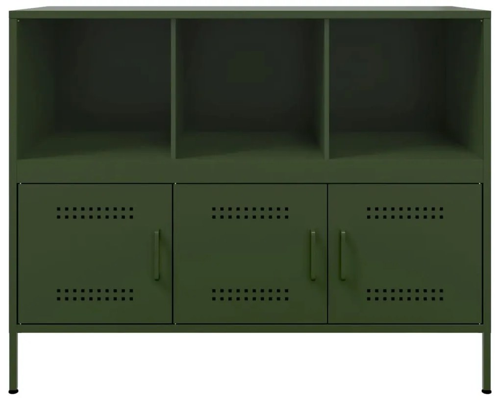 Aparador 100,5x39x79 cm aço verde-azeitona