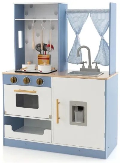 Casa de bonecas semi-aberta com cômodos simulados e conjunto de móveis - Branco