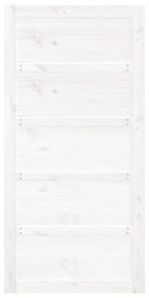 Porta de celeiro 100x1,8x204,5cm madeira de pinho maciça branco