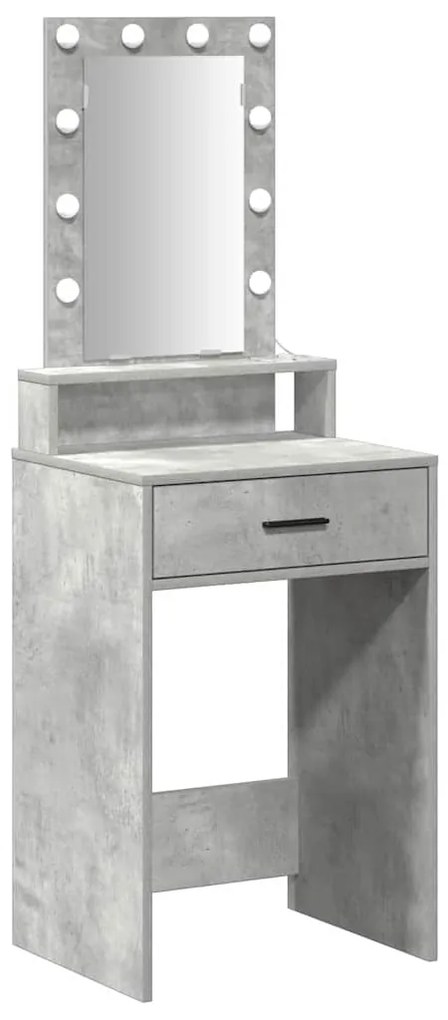 Mesa de Maquilhagem com Luzes LED Cinzento Betão 50x41x140 cm