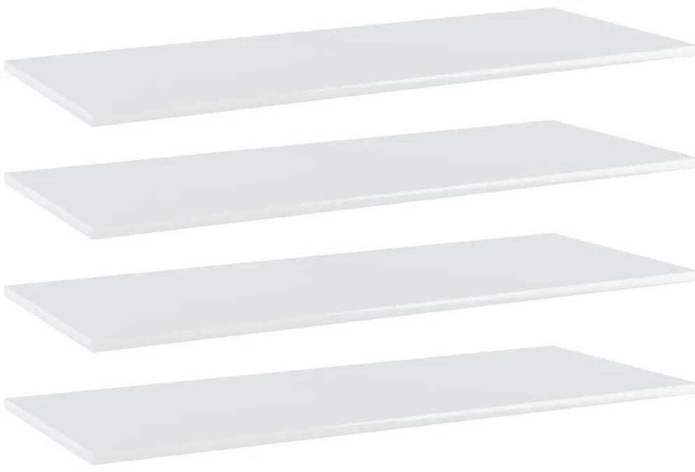 vidaXL Prateleiras estante 4pcs 100x40x1,5cm contrap. branco brilhante