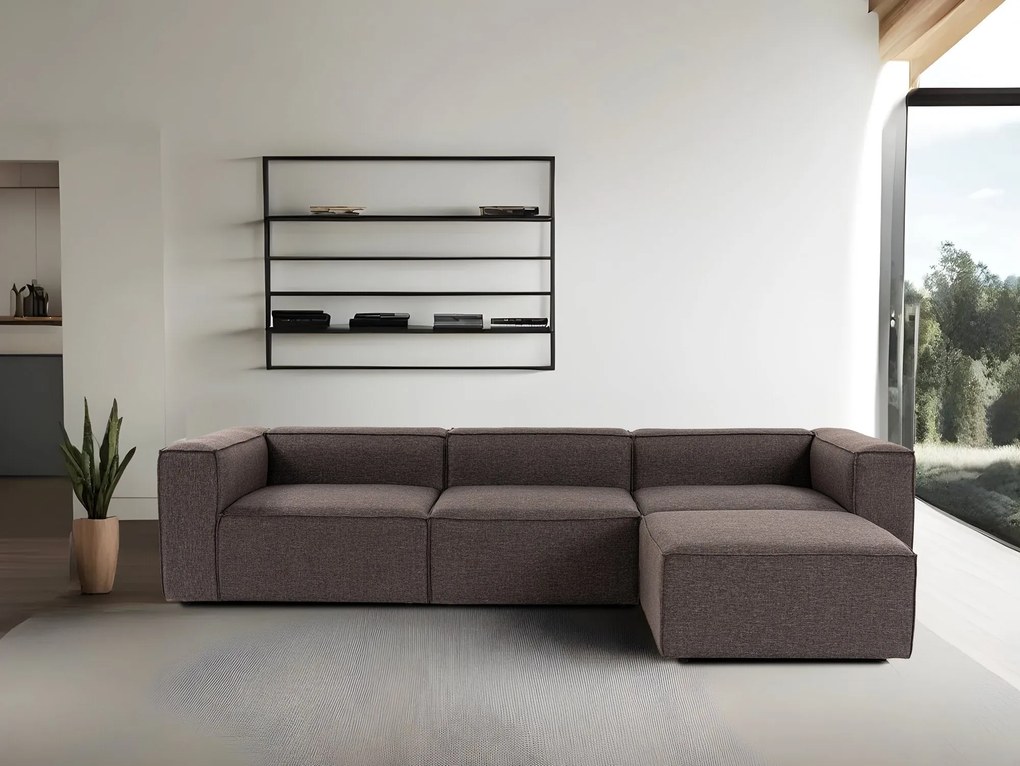 Sofá de Canto Fora – Castanho Escuro – 296 cm x 66 cm x 185 cm