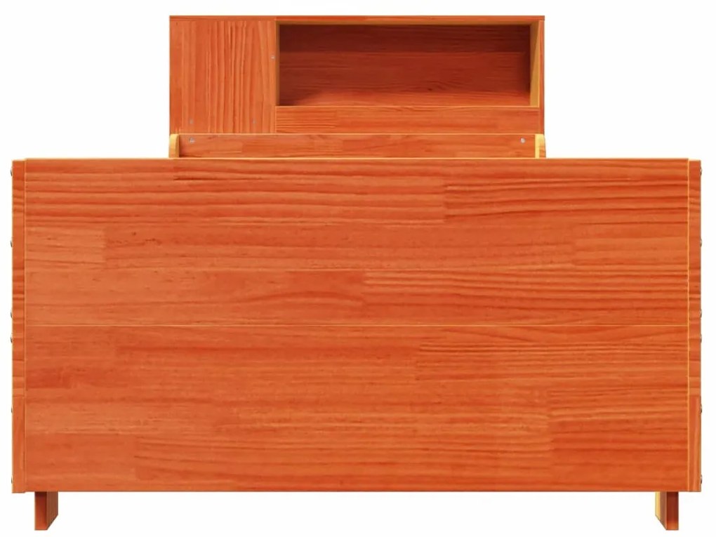 Cama sem colchão 90x200 cm pinho maciço castanho-mel