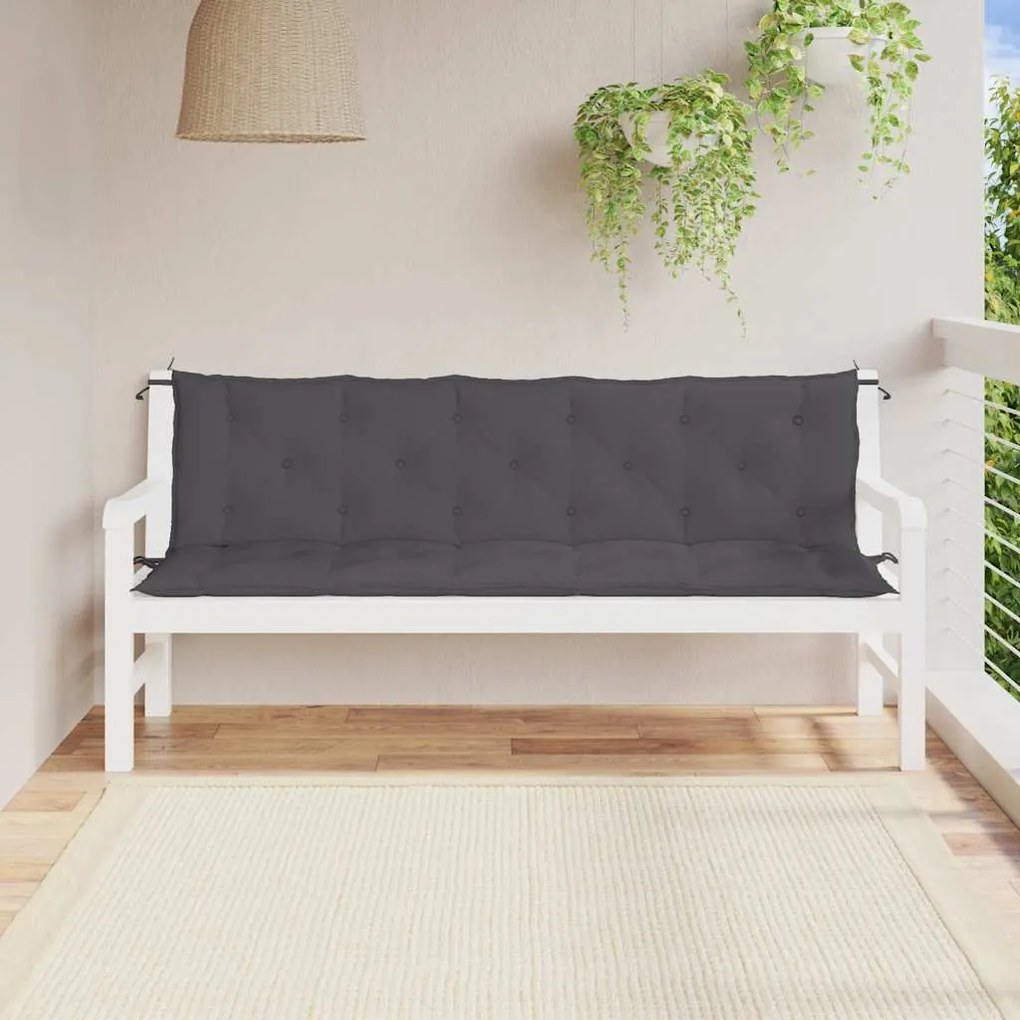 Almofadões banco jardim 2pcs 180x50x7cm tecido oxford antracite