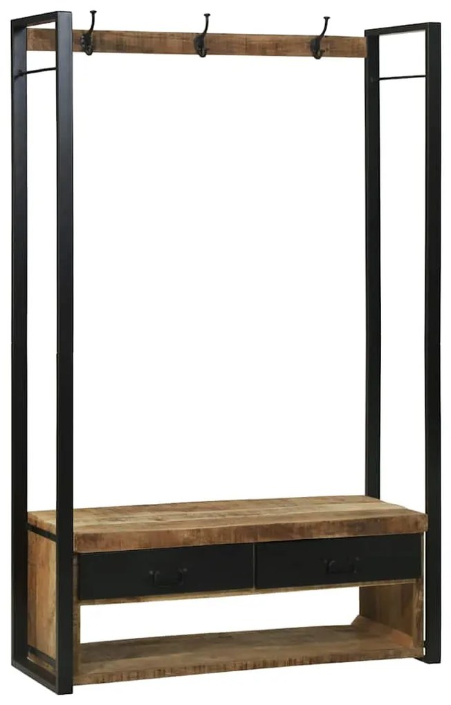 Cabideiro de Roupas com Ganchos e Prateleiras 110x40x185 cm Madeira de