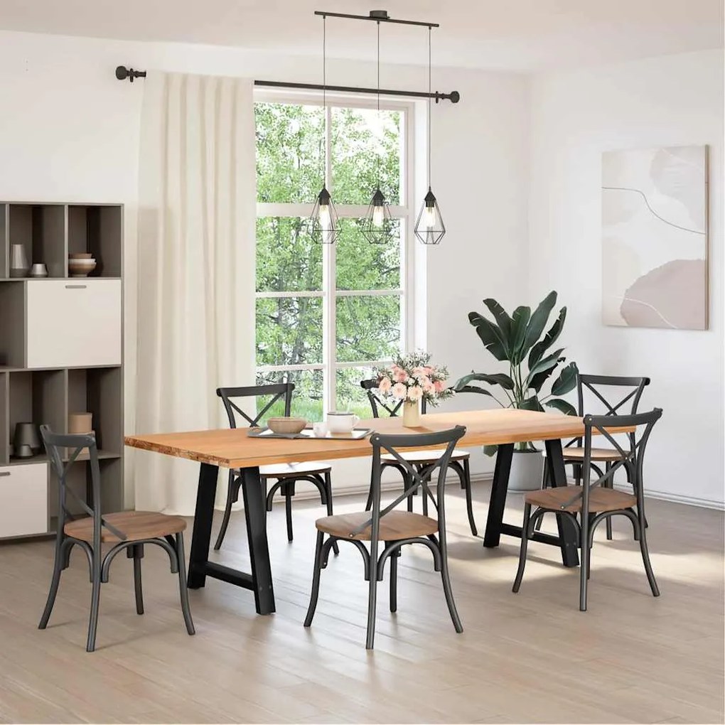 Pés para mesa de jantar em formato A, 2 peças, preto, 80x (72-73) cm,