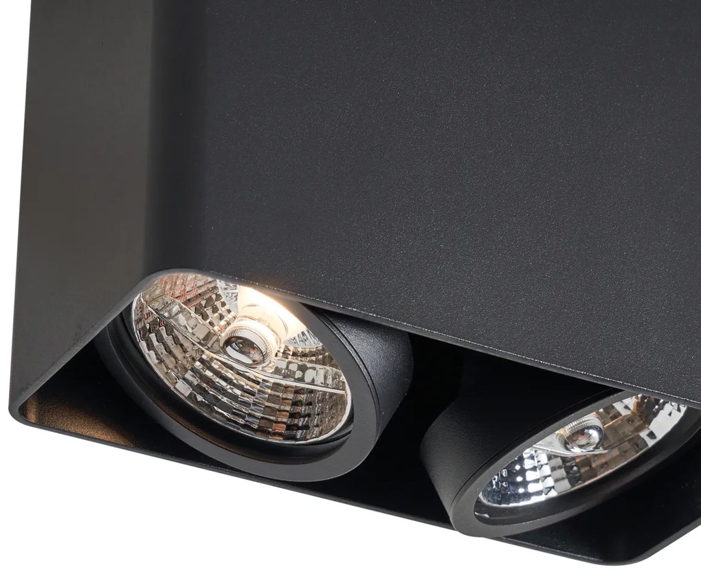 Foco de superfície de design preto GU10 70mm 2-luzes giratório e inclinável - Vox Design