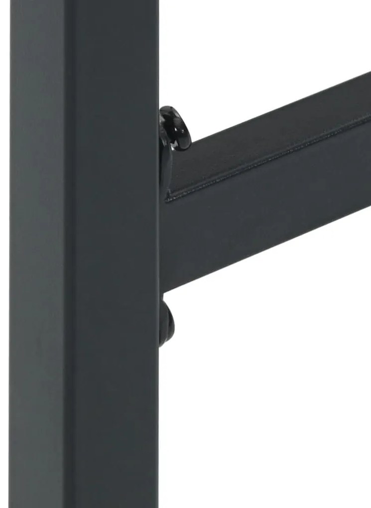 Bancos de bar 2 pcs 38x38x80 cm aço revestido a pó preto