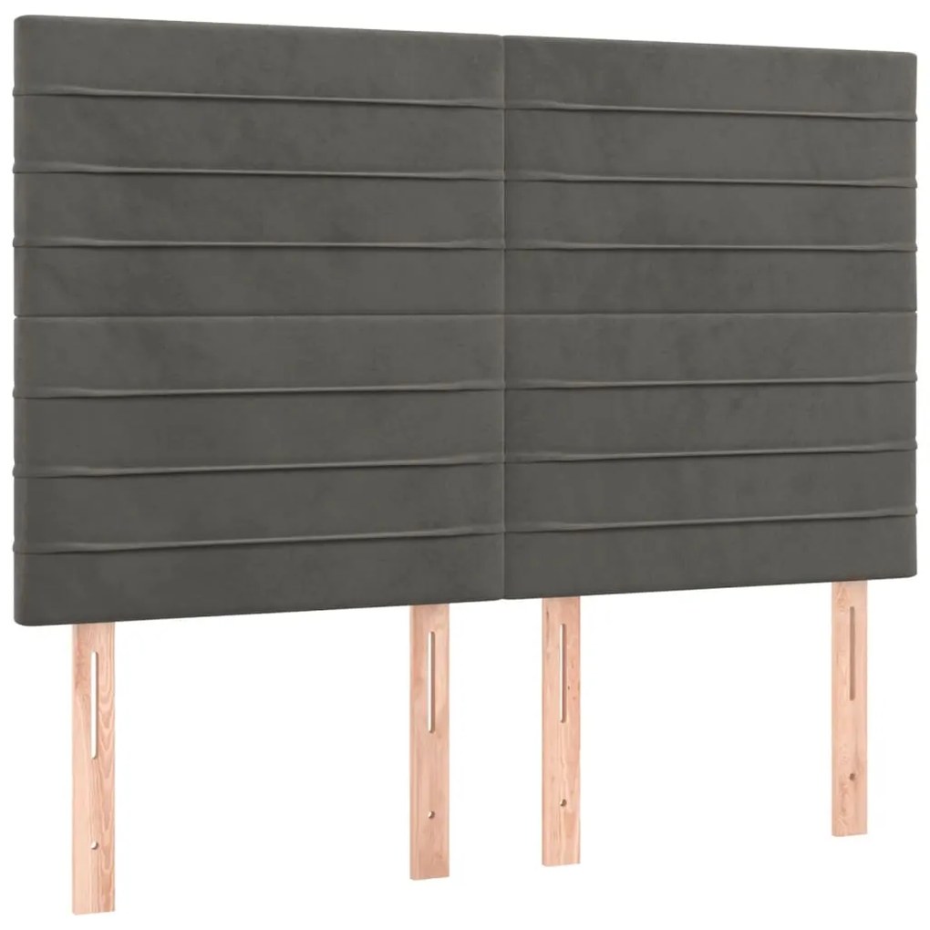 Estrutura de cama sem colchão 140x190 cm veludo cinzento-escuro