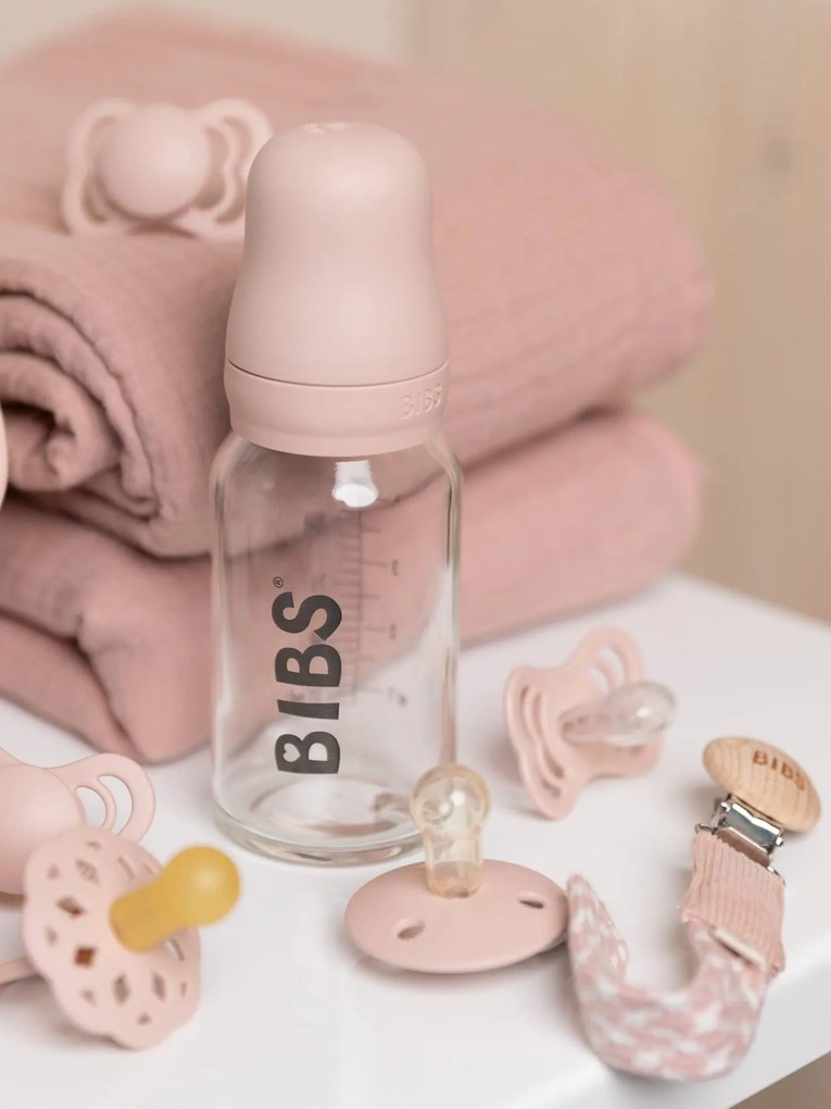 Biberão em vidro 110 ml, BIBS rosa