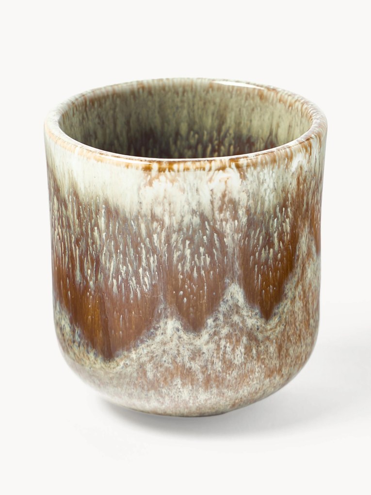 Handmade Espresso Cups Danza with Reactive Glaze, Set of 4