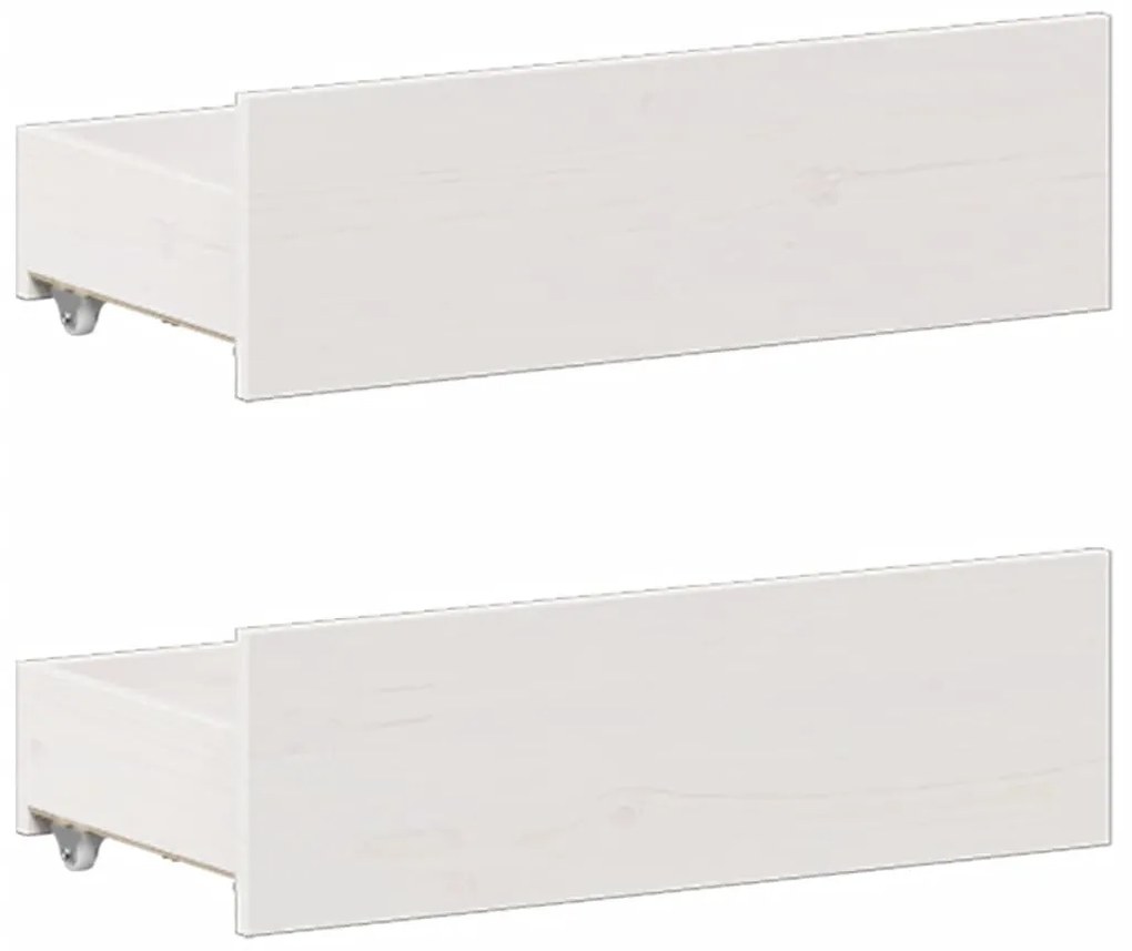 Cama com estante sem colchão 140x200 cm pinho maciço branco
