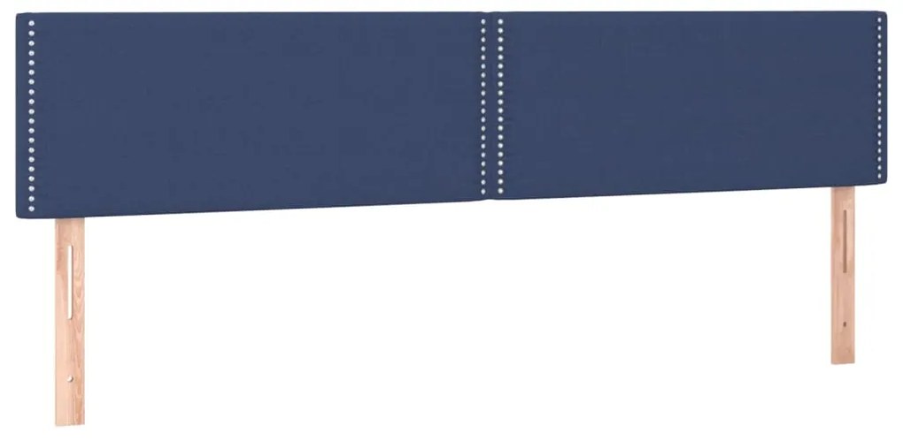 Cama box spring c/ colchão e LED 120x190 cm tecido azul