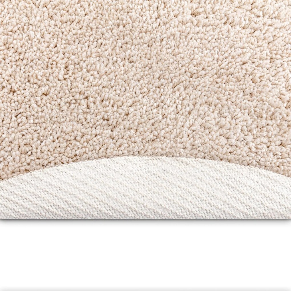 Tapete Shaggy com Base de Látex Creme ø160 cm