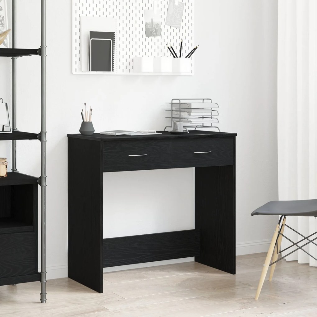 Mesa vidaXL Preta em Carvalho 80x40x75 cm em Madeira de Engenharia