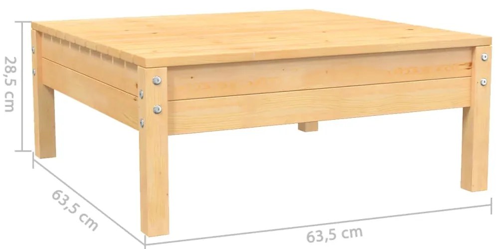 3 pcs conj. lounge jardim c/ almofadões cinzentos pinho maciço