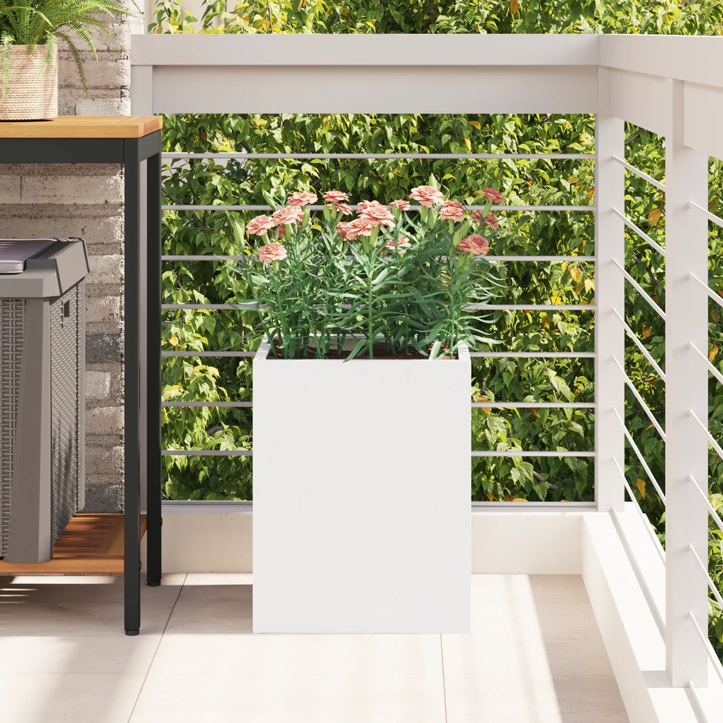 Vaso de Jardim Branco 32 x 32 x 40 cm Aço laminado a frio