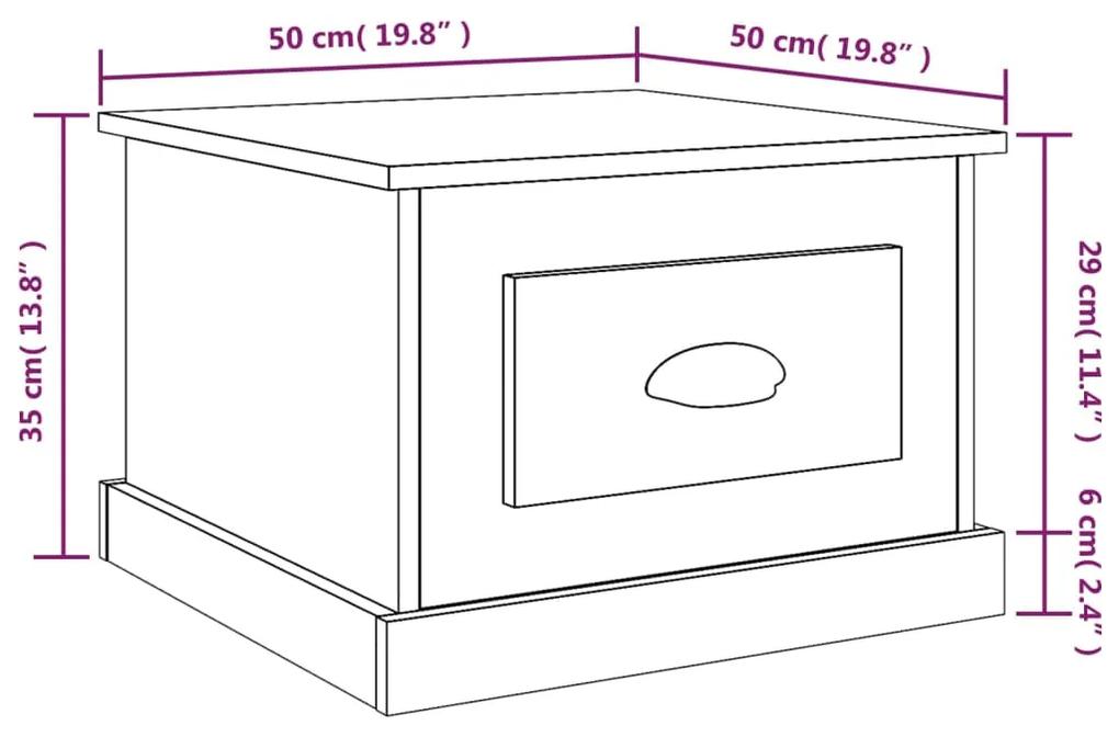 Mesa de centro 50x50x35 cm derivados de madeira cinza sonoma