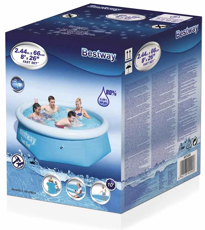 Fast Set Piscina insuflável redonda 244x66 cm 57265