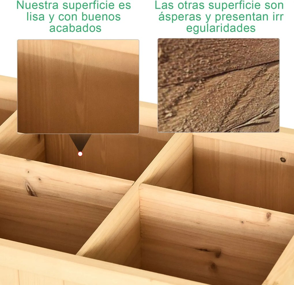 Horta Vertical de Madeira 120x60x81cm Floreira Elevada para Cultivo de