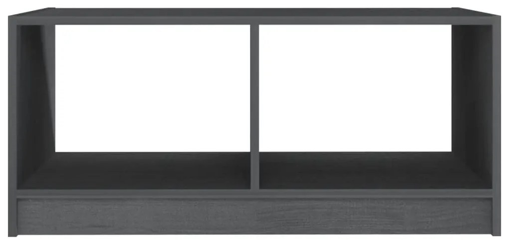 Mesa de centro 75x50x33,5 cm madeira de pinho maciça cinzento