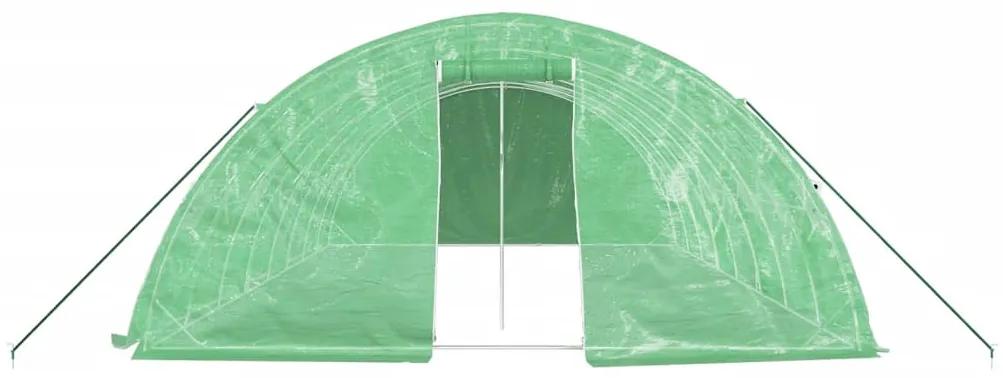 Estufa com estrutura de aço 40 m² 8x5x2,3 m verde