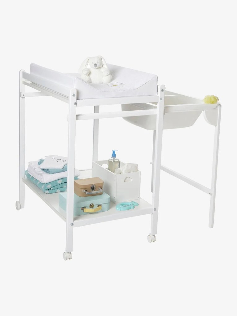 Agora -25% | Mesa de mudas com banheira integrada MagicTub VERTBAUDET branco medio liso