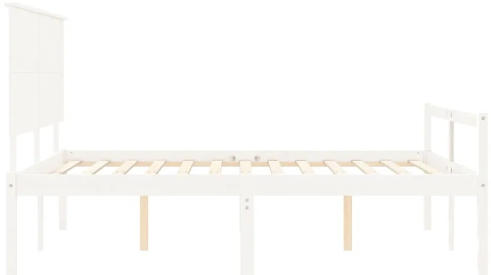 Cama para idosos king size com cabeceira madeira maciça branco