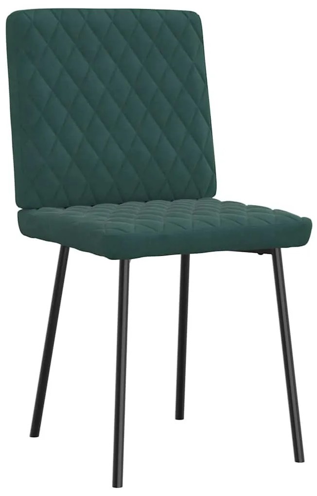 Cadeiras de jantar 6 pcs veludo verde-escuro