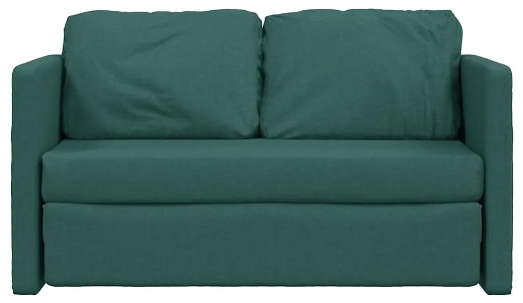 Sofá-cama sem pés 112x174x55 cm tecido verde-escuro