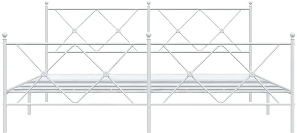 Estrutura de cama com cabeceira e pés 183x213 cm metal branco