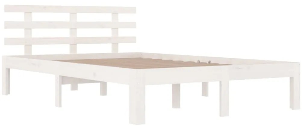 Estrutura de cama 120x200 cm madeira maciça branco
