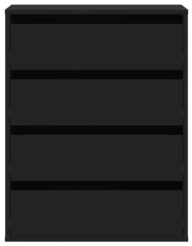 Cómoda com 4 Gavetas - 60x41x76 cm - derivados de madeira - preto