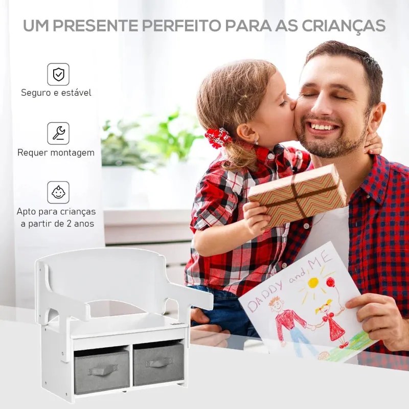 Banco com Secretária Infantil Holesy - Design Nórdico