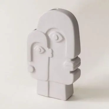 Vaso Decorativo Em Cerâmica Sevan Branco - Sklum