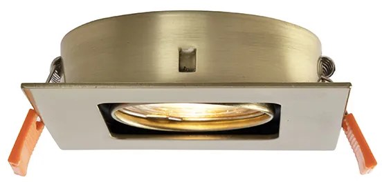 Foco embutido inteligente latão quadrado Incl. WiFi GU10 - Artemis
