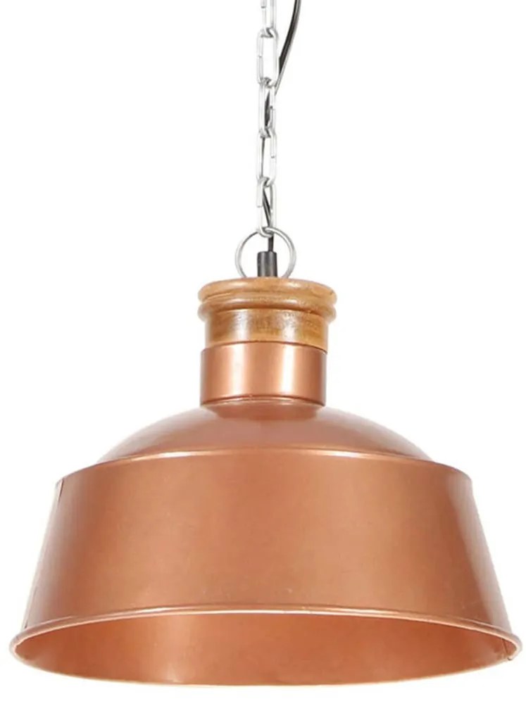 vidaXL Candeeiro suspenso industrial 32 cm E27 cobre