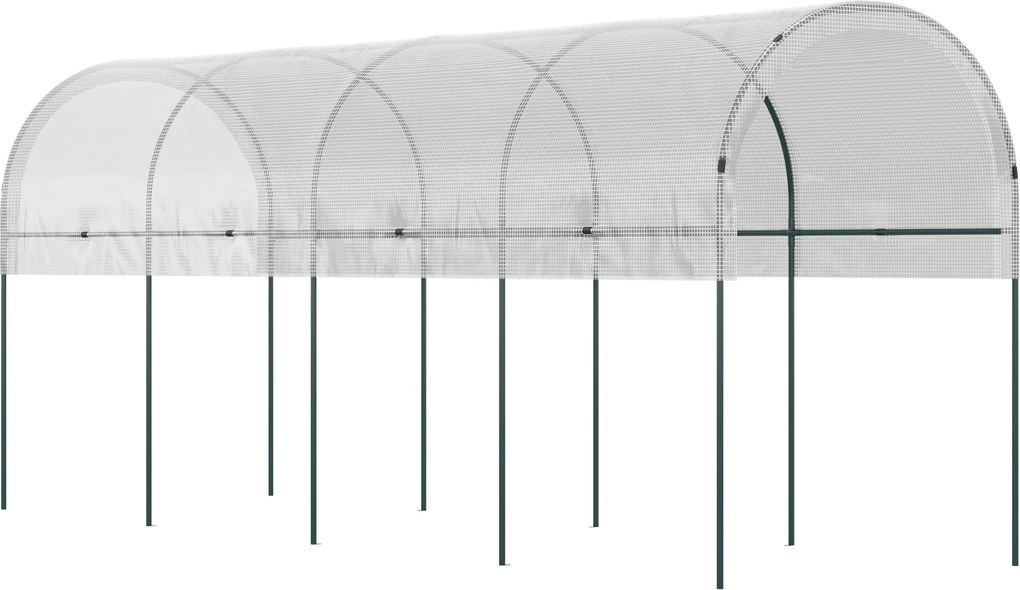 Outsunny Estufa de Jardim Estufa de Tomates 4x1,20x1,70 m 5 Arcos de Aço Cobertura em PE | Aosom Portugal