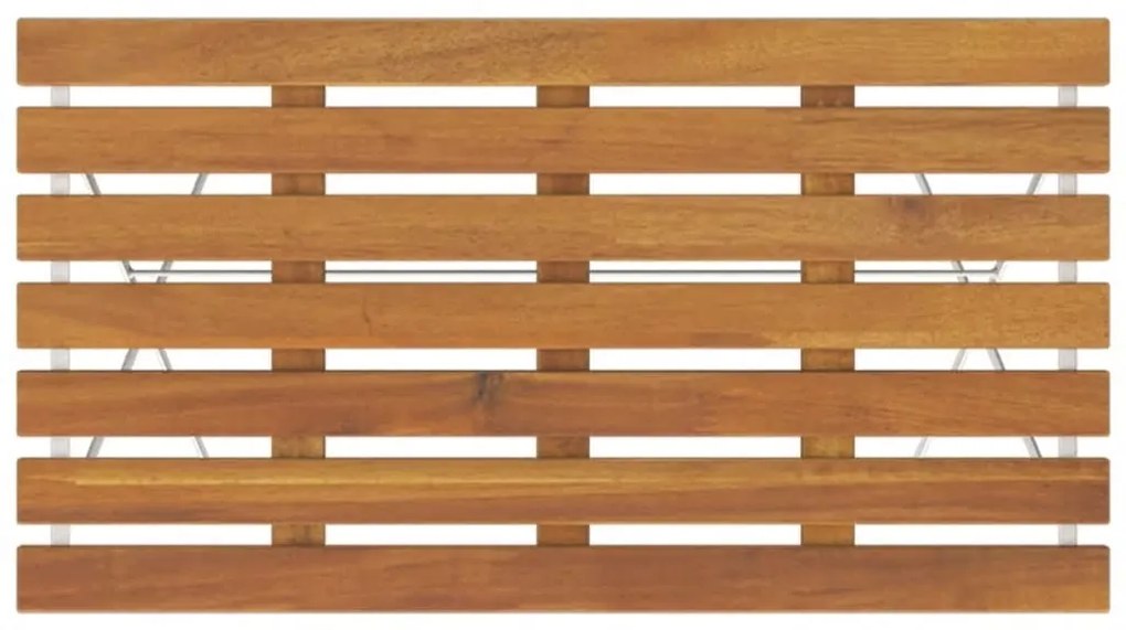 5 pcs conjunto de bistrô dobrável madeira de acácia maciça/aço