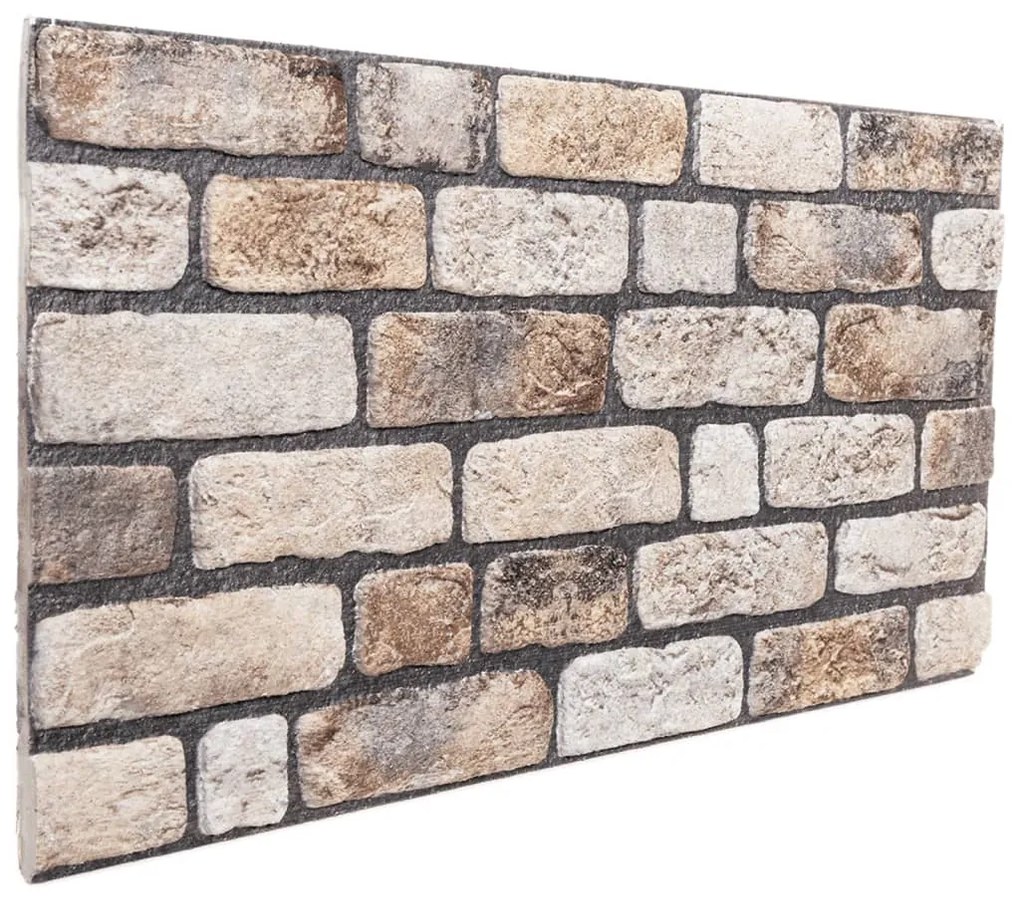Painéis de parede 3D 10 pcs 100x50 cm EPS castanho-claro