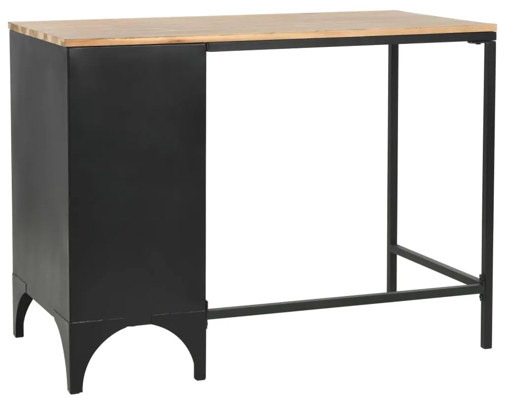 Secretária c/ um pedestal madeira abeto maciça aço 100x50x76cm