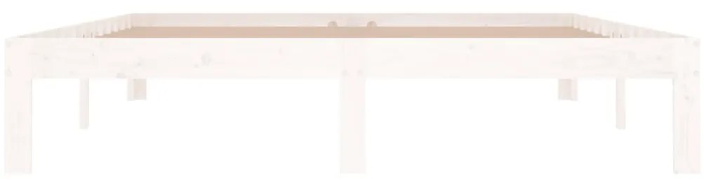 Estrutura de cama king 150x200 cm madeira maciça branco