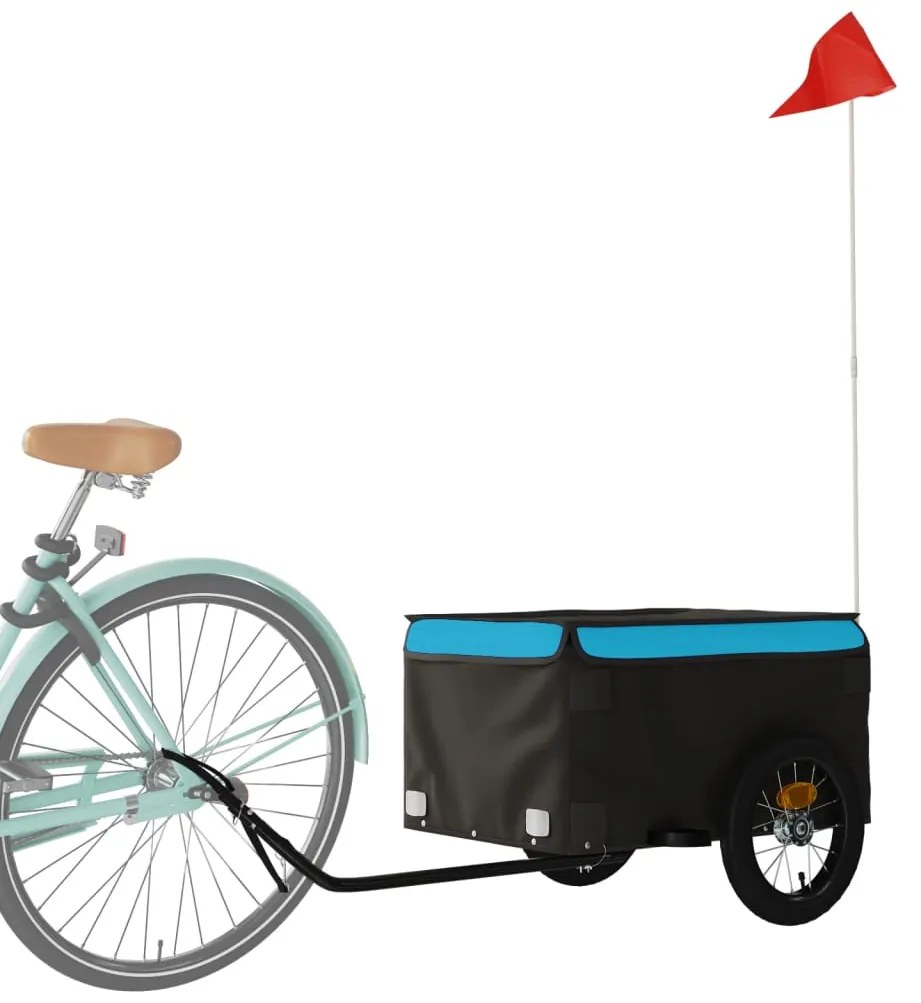 Reboque para bicicleta 30 kg ferro azul e cinza