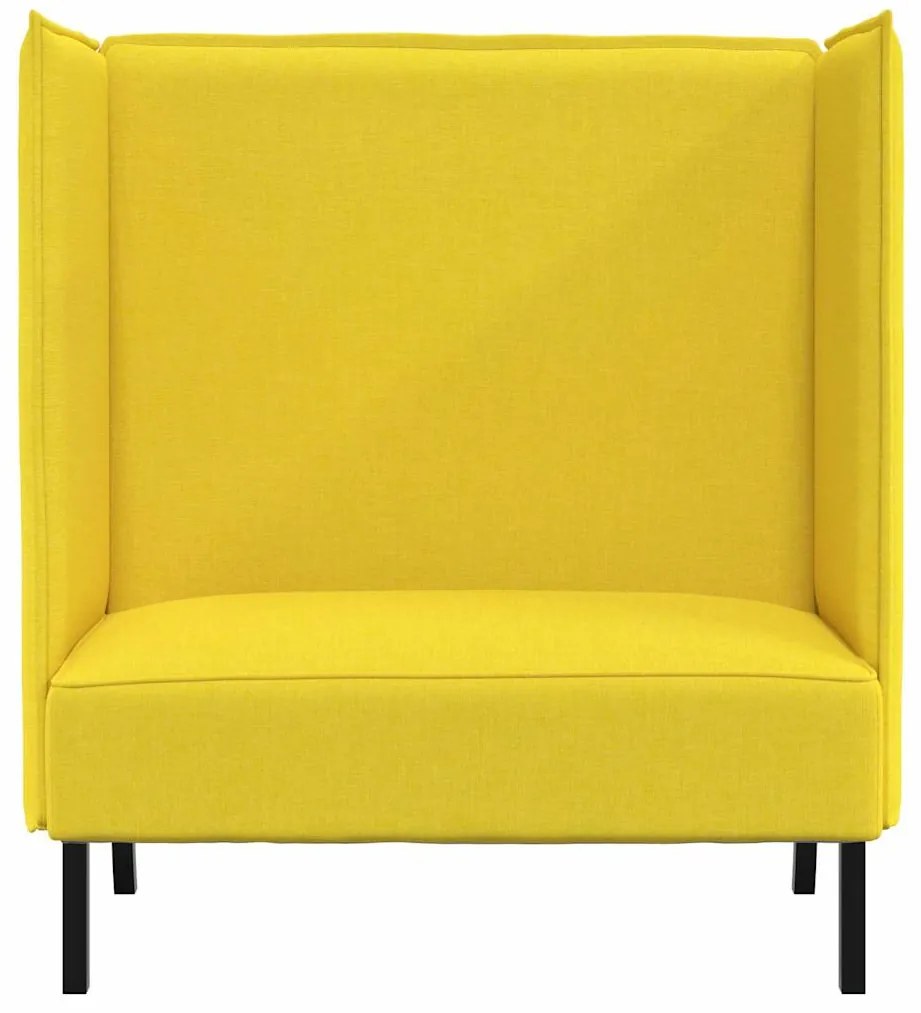 Sofá de Costas Altas Amarelo Claro 109x56x121 cm Tecido