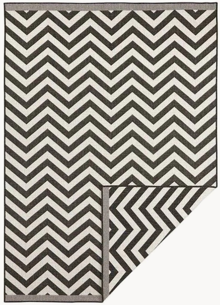 Tapete reversível para interior e exterior com padrão zigzag Palma