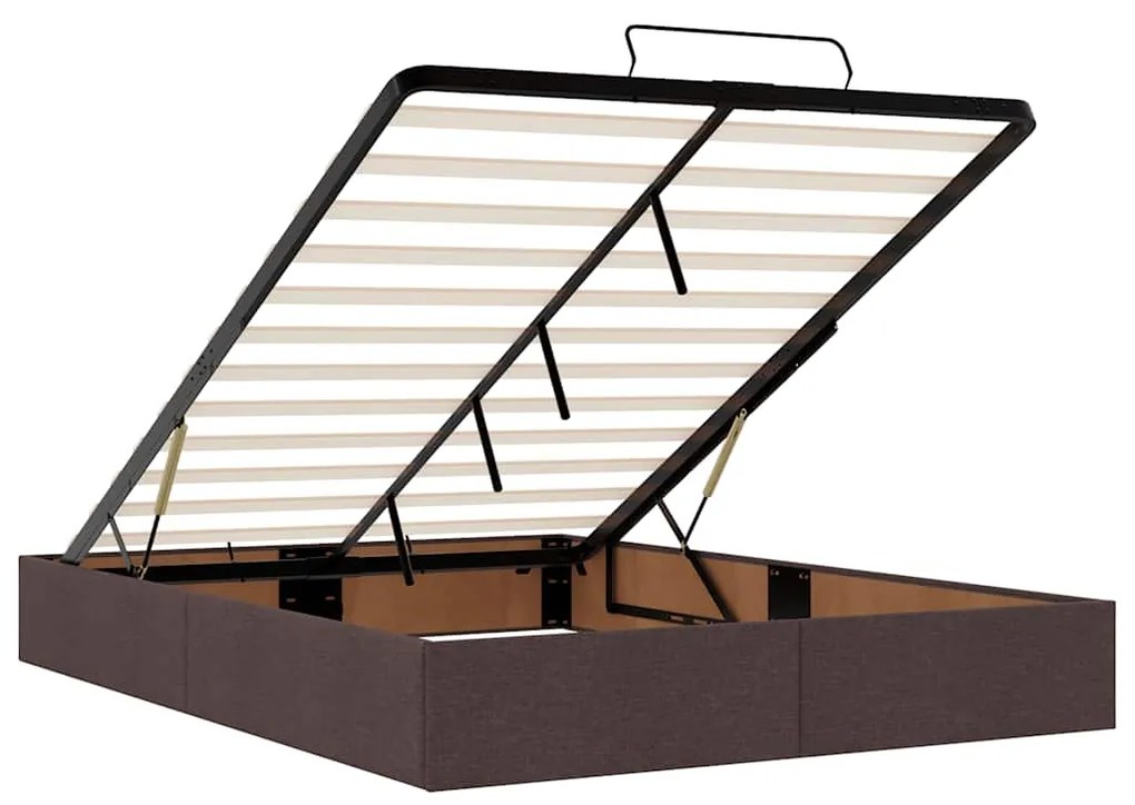 Estrutura de cama otomana sem colchão 140x190cm castanho-escuro