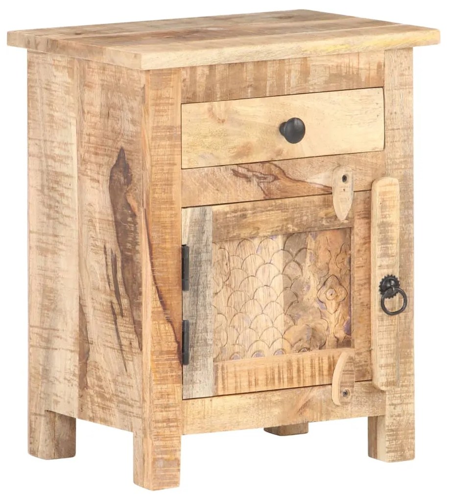Mesa de cabeceira 40x30x50 cm madeira de mangueira áspera